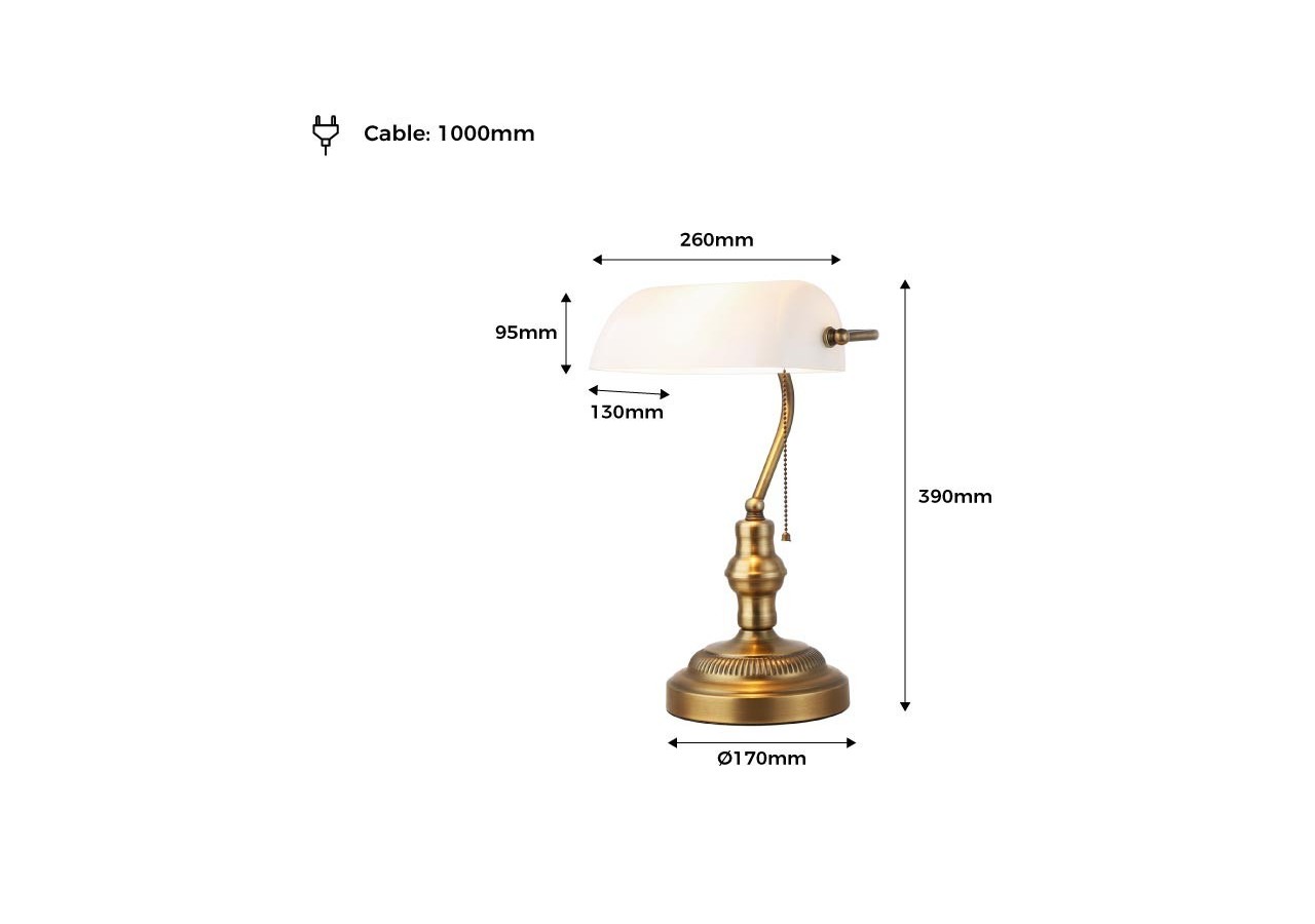 Lampe de banquier ancienne - LV419-B2 - Barcelona LED