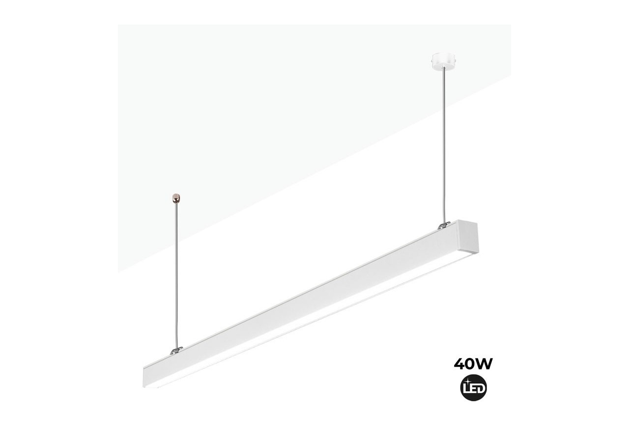 Luminaire linéaire LED en suspension ou en saillie 120cm 40W 3400lm - B9020-B-BN - Barcelona LED