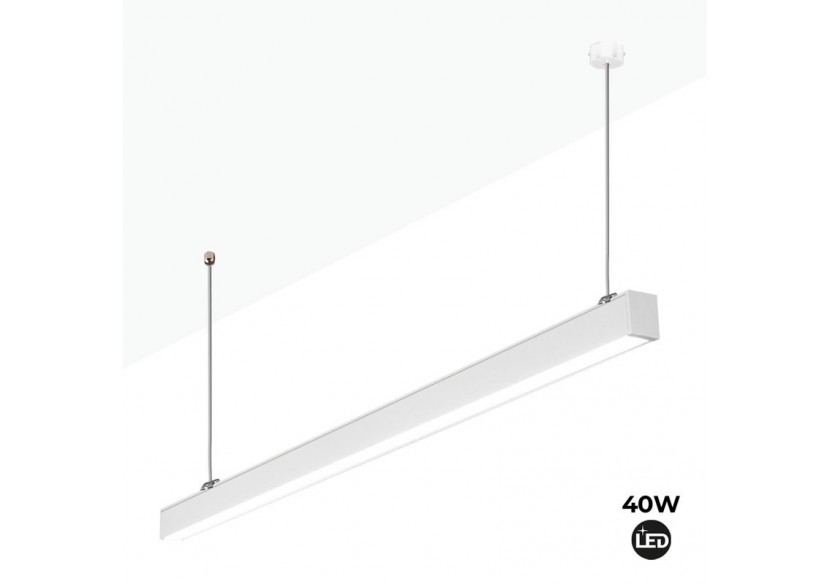 Luminaire linéaire LED en suspension ou en saillie 120cm 40W 3400lm - B9020-B-BN - Barcelona LED