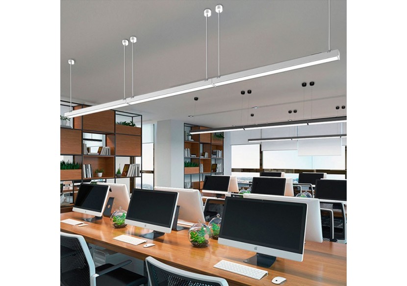 Luminaire linéaire LED en suspension ou en saillie 120cm 40W 3400lm - B9020-B-BN - Barcelona LED