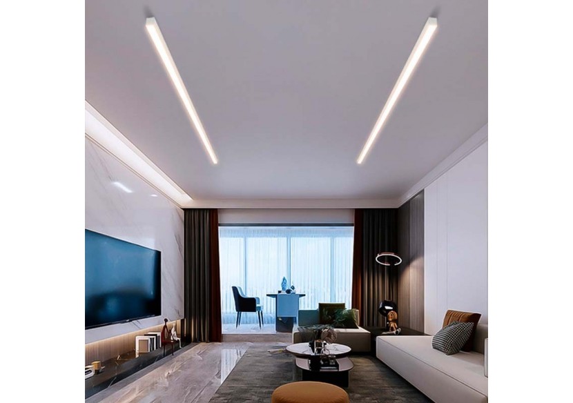 Luminaire linéaire LED en suspension ou en saillie 120cm 40W 3400lm - B9020-B-BN - Barcelona LED