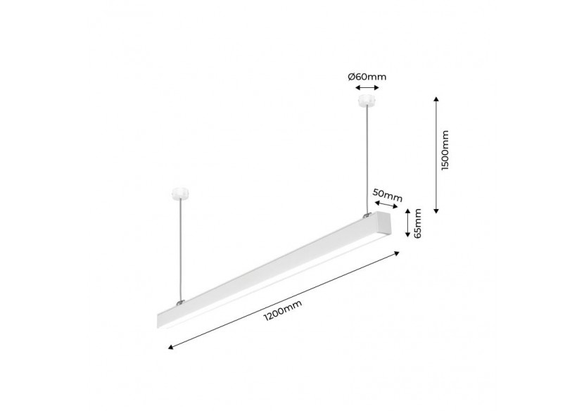 Luminaire linéaire LED en suspension ou en saillie 120cm 40W 3400lm - B9020-B-BN - Barcelona LED