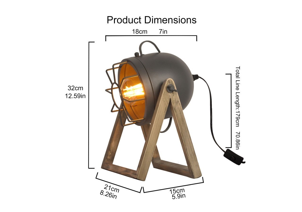 Lampe à poser "Tachicom" E27 - LV410-M-G - Barcelona LED