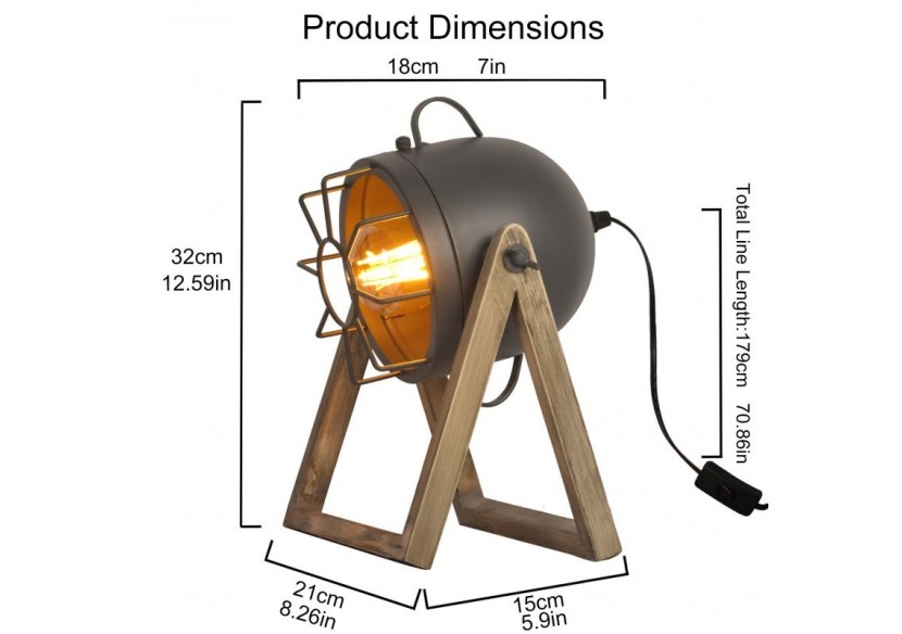Lampe à poser "Tachicom" E27 - LV410-M-G - Barcelona LED