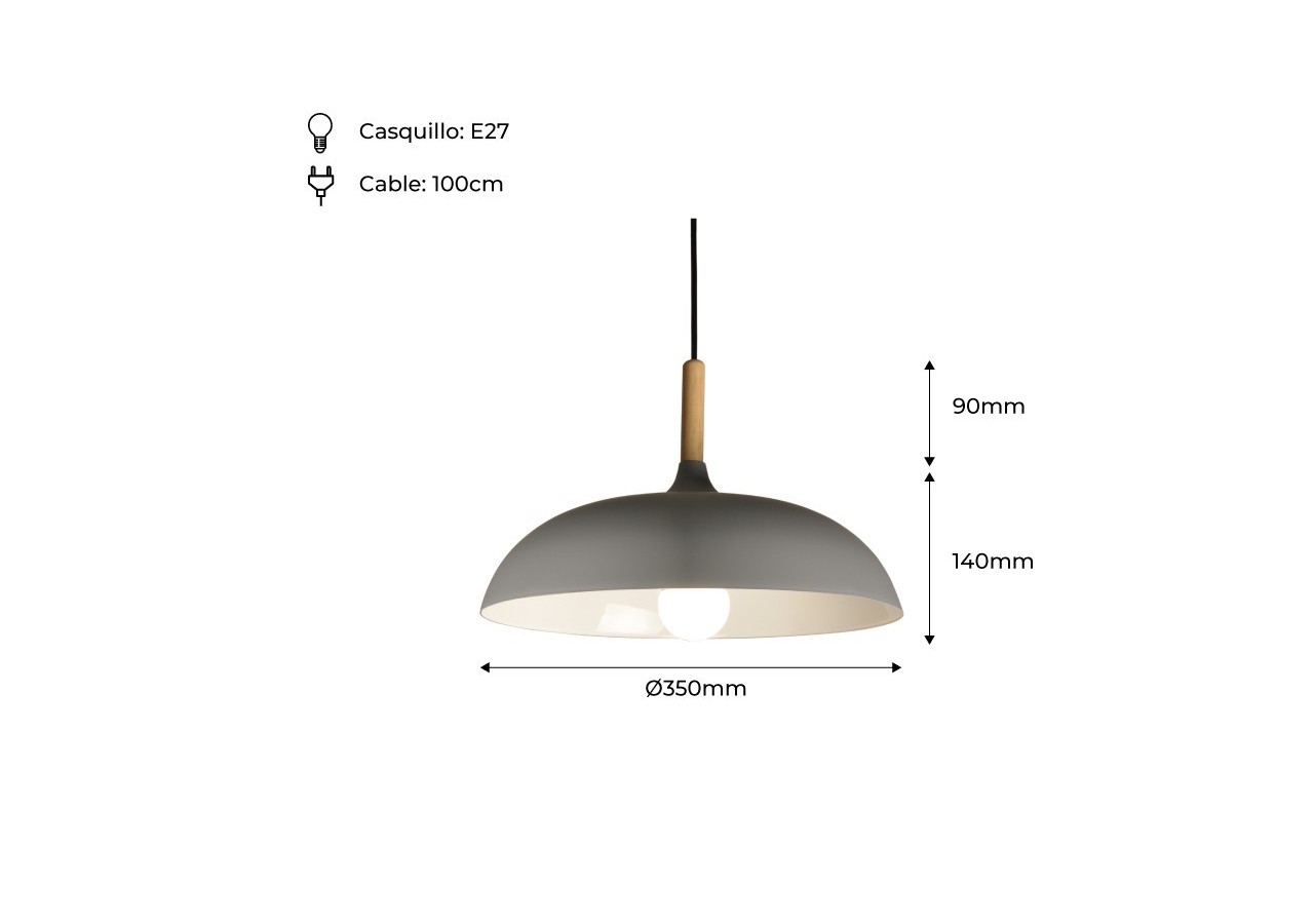 Suspension moderne ronde "MELA" E27 - L3052G - Barcelona LED