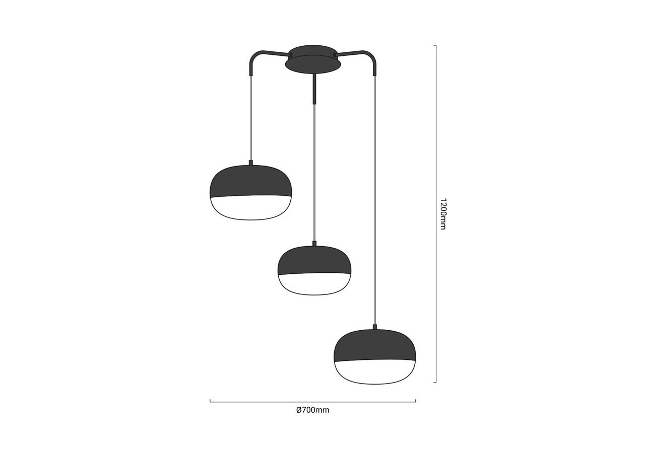 Triple suspension LED "Hestia" 54W - LN4025-N - Barcelona LED