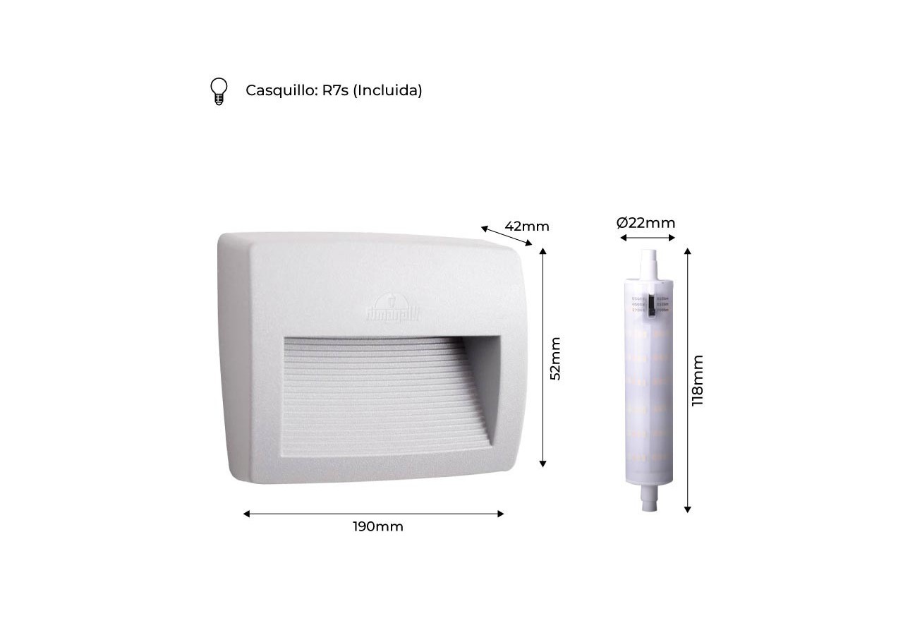 Balise en saillie FUMAGALLI LORENZA 190 R7S 7,5W CCT - AS2.000.000.WXK1K - Barcelona LED