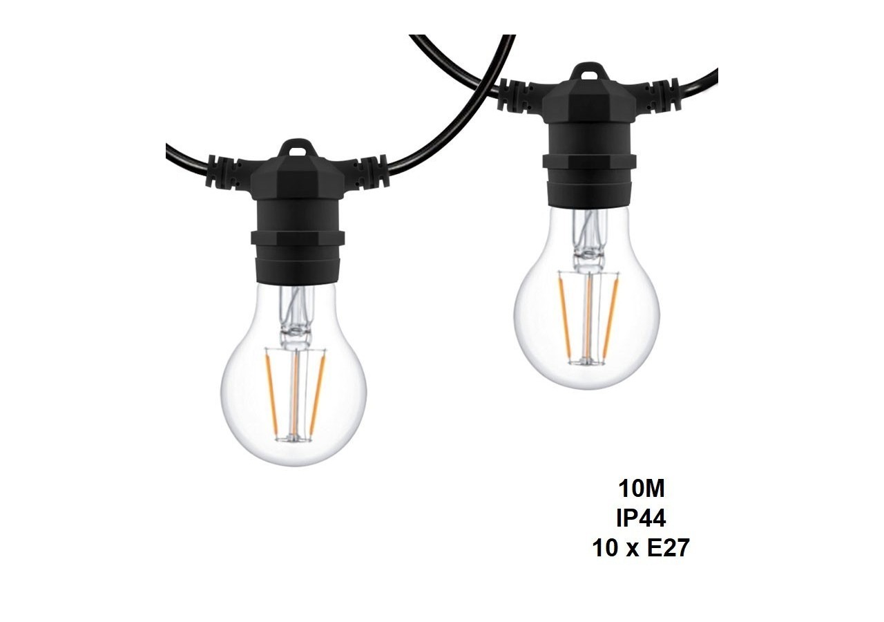 Câble guirlande guinguette extérieur 10m-IP44 - L1500-N2 - Barcelona LED