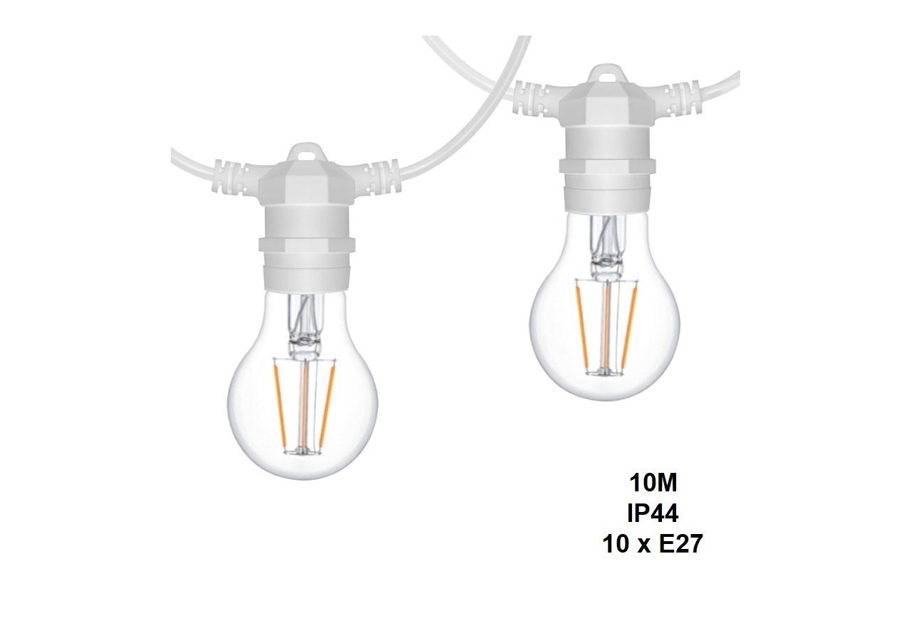Câble guirlande guinguette extérieur 10m-IP44 - L1500-B2 - Barcelona LED