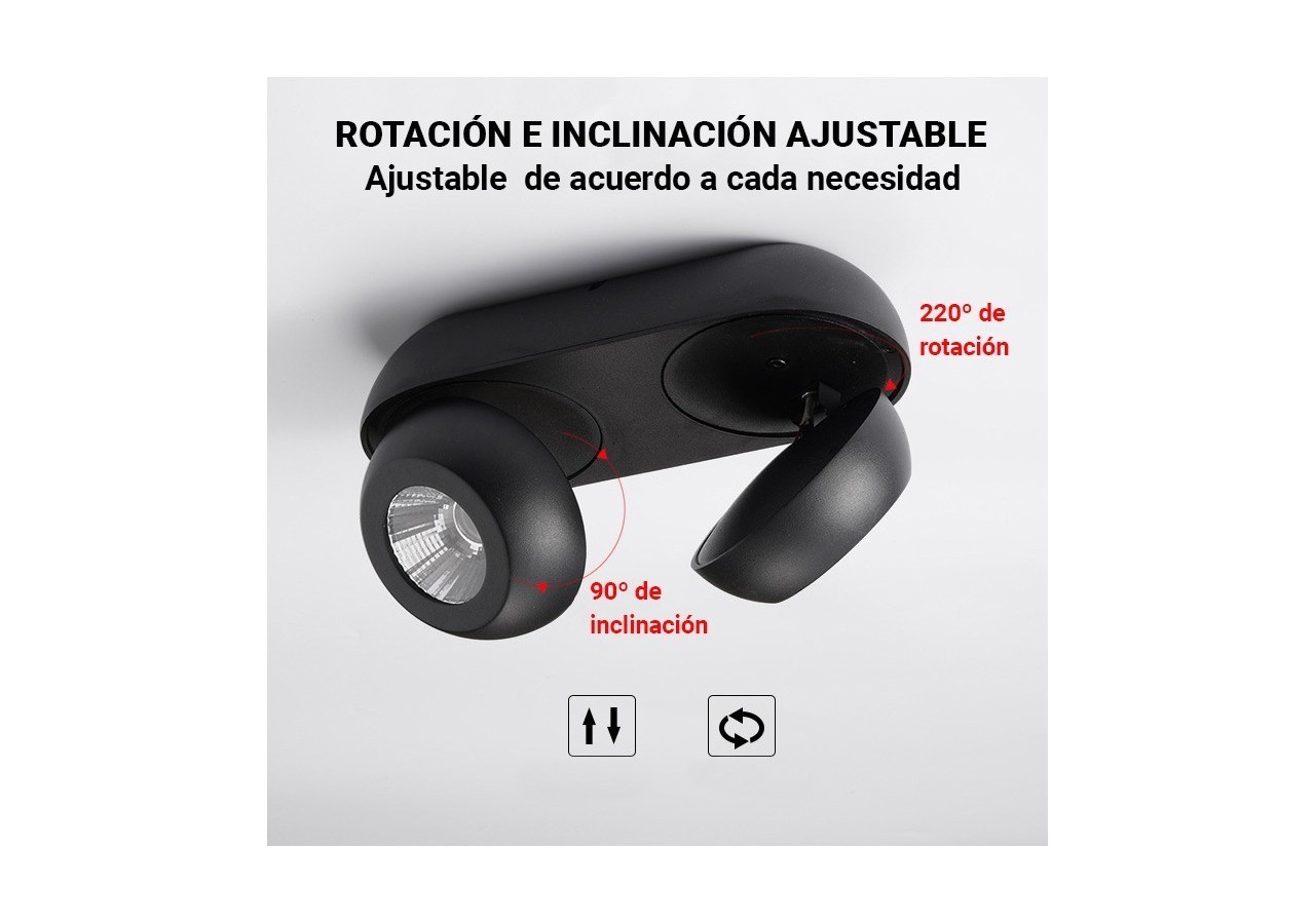 Applique LED 2 spots "Look- 2" ​​18W - L252-B - Barcelona LED