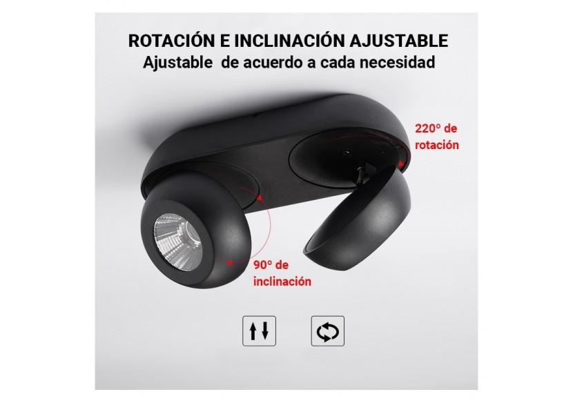 Applique LED 2 spots "Look- 2" ​​18W - L252-B - Barcelona LED