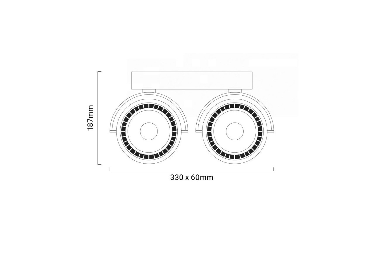 Plafonnier "IRIS-2 " 2 x AR111 GU10 - L302-B - Barcelona LED
