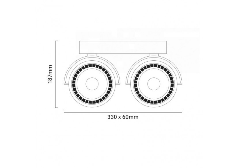 Plafonnier "IRIS-2 " 2 x AR111 GU10 - L302-B - Barcelona LED Plafonnier "IRIS-2 " 2 x AR111 GU10 - L302-B - Barcelona LED