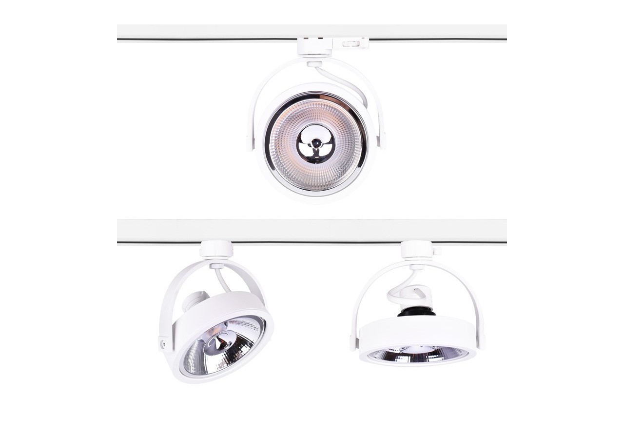 Support spot sur rail triphasé ampoule AR111 GU10 - B00581-B - Barcelona LED