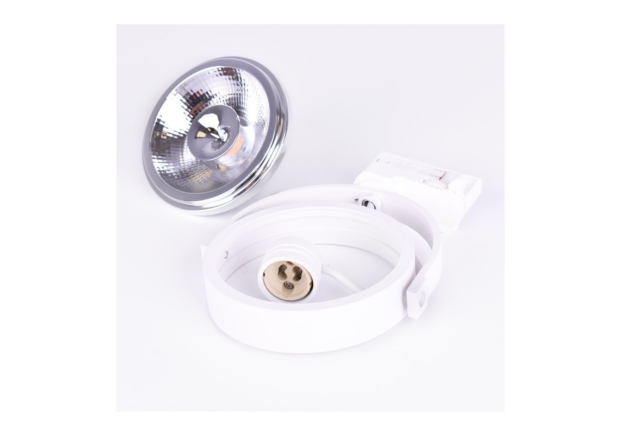 Support spot sur rail triphasé ampoule AR111 GU10 - B00581-B - Barcelona LED
