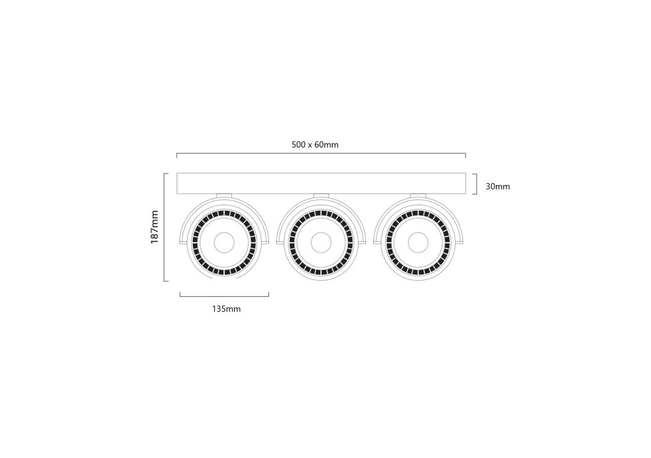 Plafonnier "IRIS-3 " 3x AR111 GU10 - L303-B - Barcelona LED
