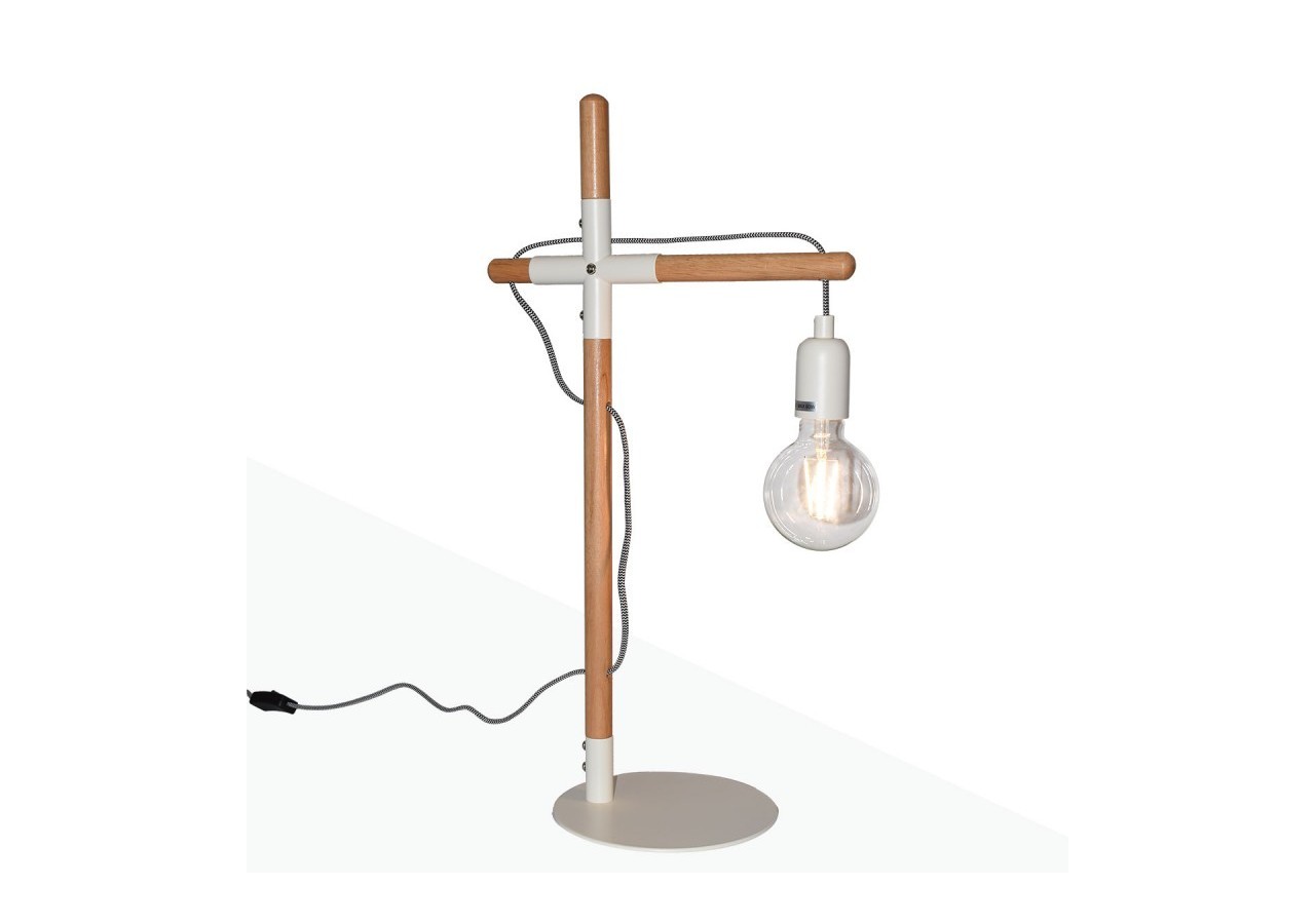 Lampe de table en bois naturel "NATURAL WOOD" - LM120-B - Barcelona LED