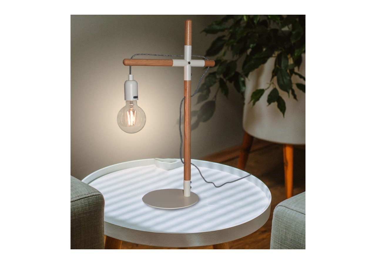 Lampe de table en bois naturel "NATURAL WOOD" - LM120-B - Barcelona LED