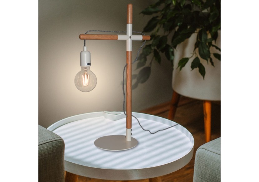 Lampe de table en bois naturel "NATURAL WOOD" - LM120-B - Barcelona LED