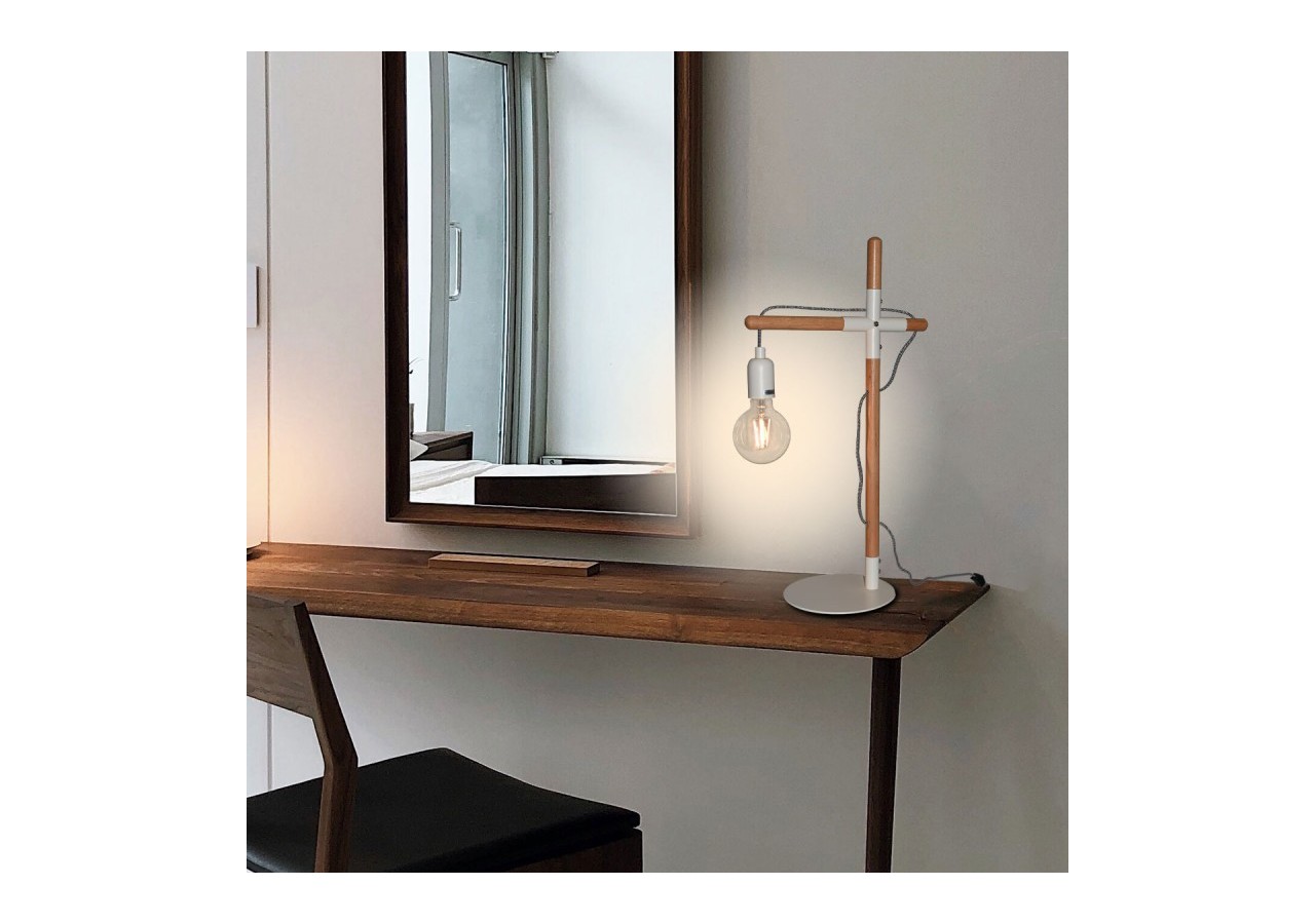Lampe de table en bois naturel "NATURAL WOOD" - LM120-B - Barcelona LED