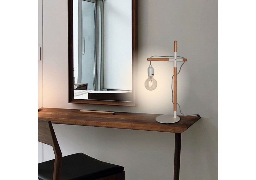 Lampe de table en bois naturel "NATURAL WOOD" - LM120-B - Barcelona LED