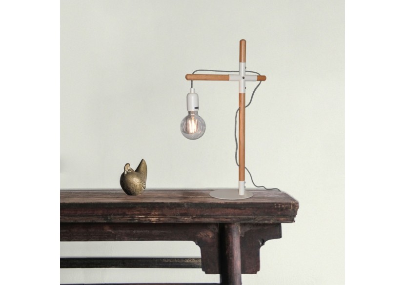 Lampe de table en bois naturel "NATURAL WOOD" - LM120-B - Barcelona LED