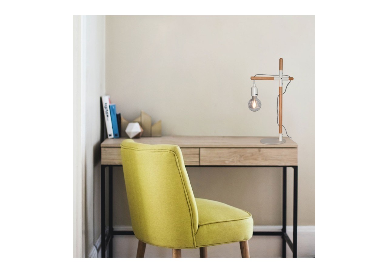 Lampe de table en bois naturel "NATURAL WOOD" - LM120-B - Barcelona LED