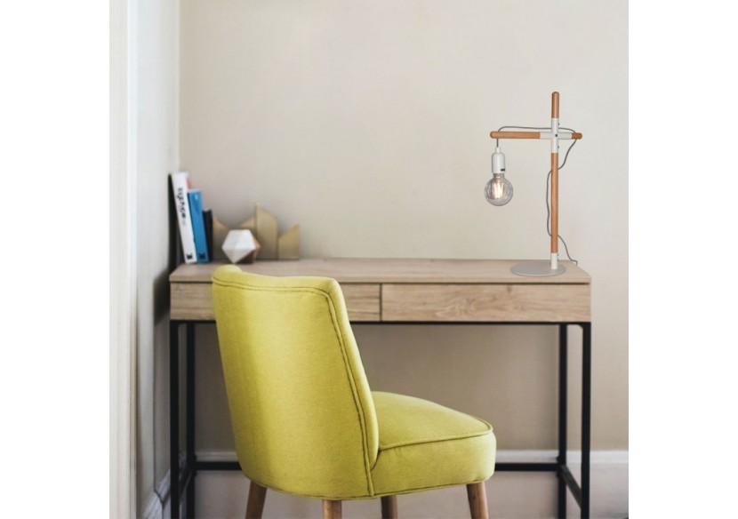 Lampe de table en bois naturel "NATURAL WOOD" - LM120-B - Barcelona LED