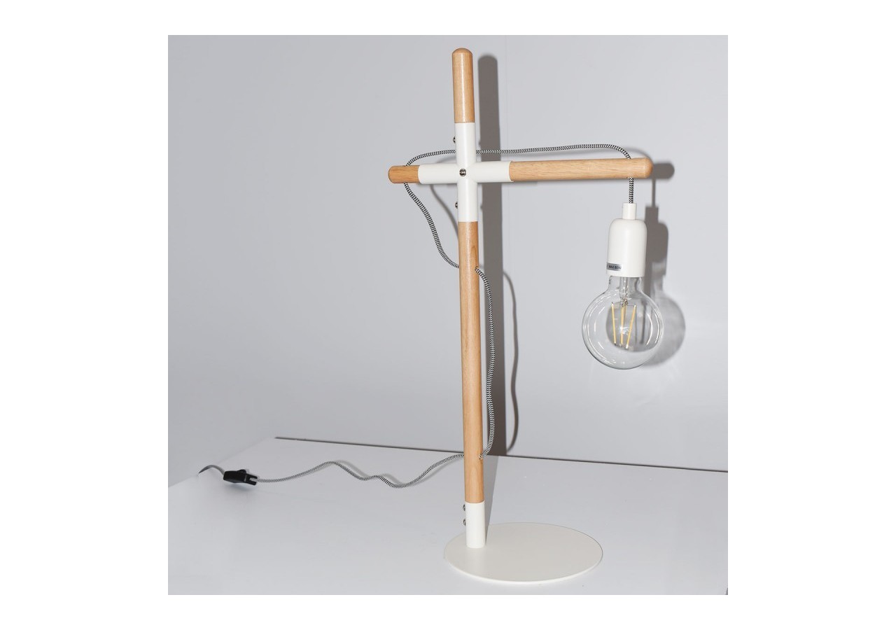 Lampe de table en bois naturel "NATURAL WOOD" - LM120-B - Barcelona LED