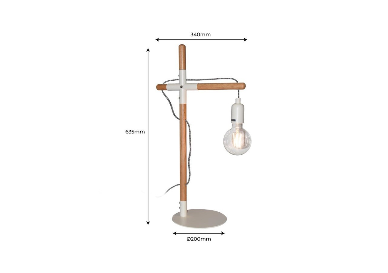 Lampe de table en bois naturel "NATURAL WOOD" - LM120-B - Barcelona LED