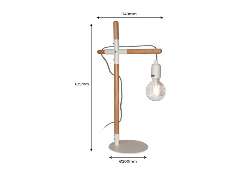 Lampe de table en bois naturel "NATURAL WOOD" - LM120-B - Barcelona LED