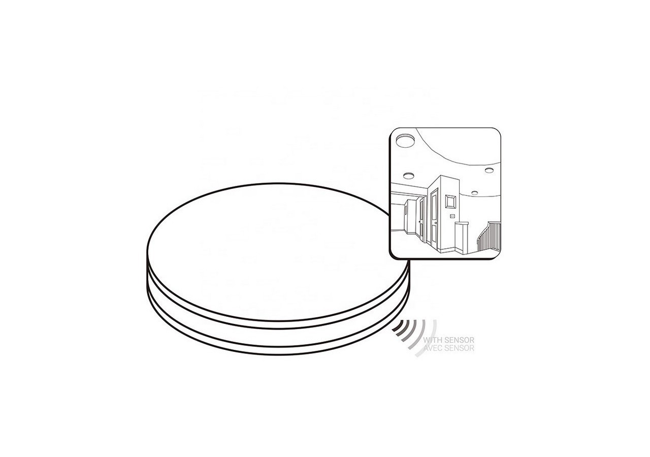 Plafonnier LED 24W IP65 avec capteur de mouvement - B1390-RS-BN - Barcelona LED
