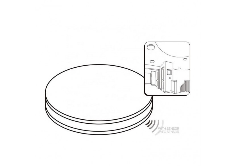 Plafonnier LED 24W IP65 avec capteur de mouvement - B1390-RS-BN - Barcelona LED