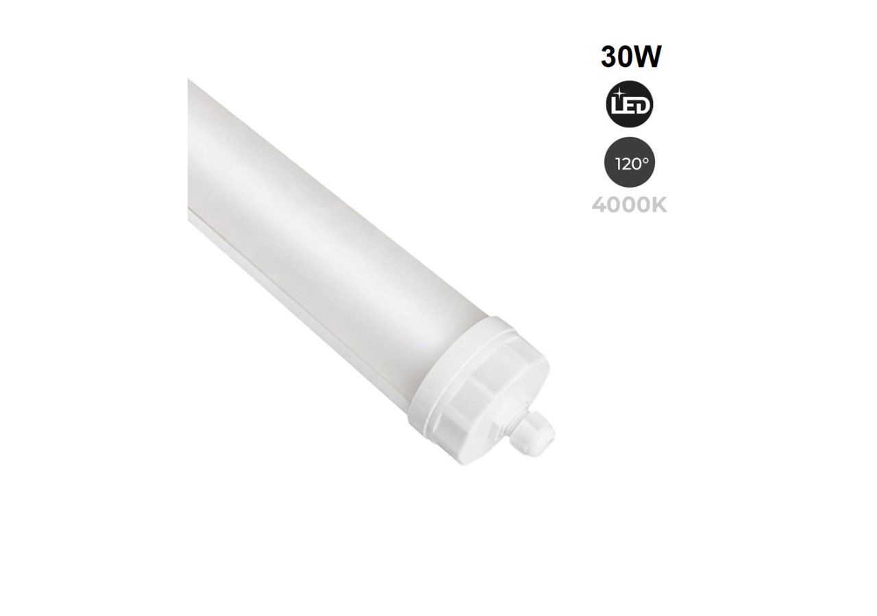 Réglette LED étanche tubulaire 30W IP68 120cm pour fermes - B8490-120BN - Barcelona LED