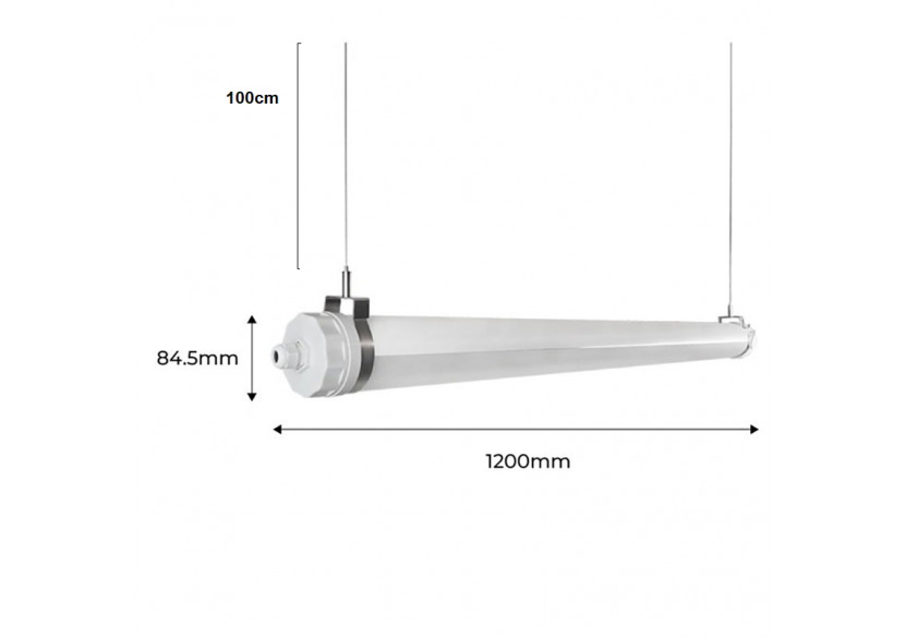Réglette LED étanche tubulaire 30W IP68 120cm pour fermes - B8490-120BN - Barcelona LED