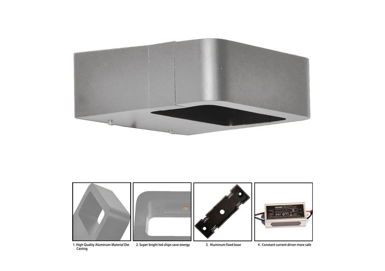 Applique LED murale "Kurrt" 7W IP65 - LN1513-G-BC - Barcelona LED