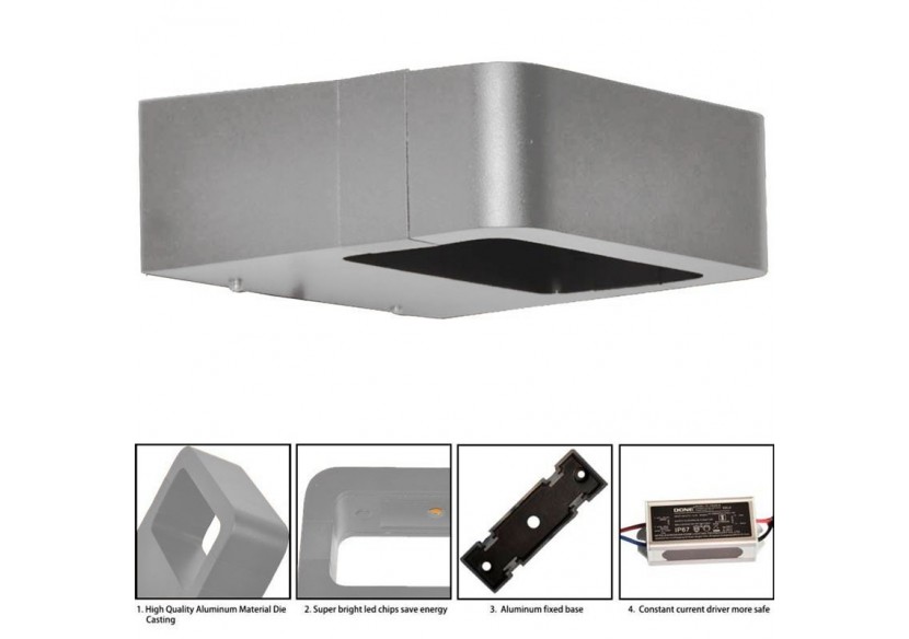 Applique LED murale "Kurrt" 7W IP65 - LN1513-G-BC - Barcelona LED Applique LED murale "Kurrt" 7W IP65 - LN1513-G-BC - Barcelona LED
