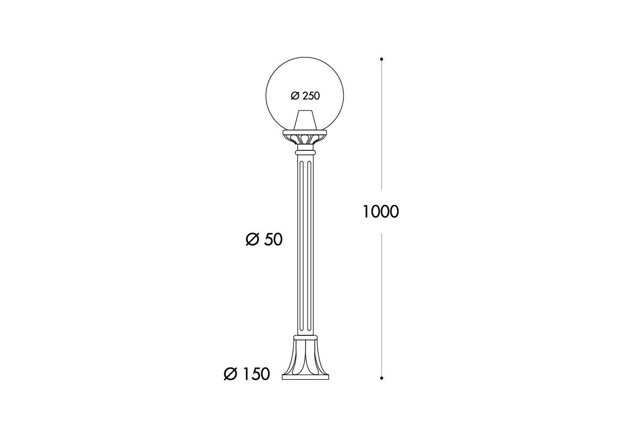 Lampadaire extérieur Fumagalli LED "GLOBO MIZAR/G250" 8.5W E27-CCT - G25.151.000.AYV1K - Barcelona LED
