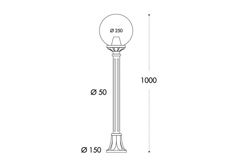 Lampadaire extérieur Fumagalli LED "GLOBO MIZAR/G250" 8.5W E27-CCT - G25.151.000.AYV1K - Barcelona LED