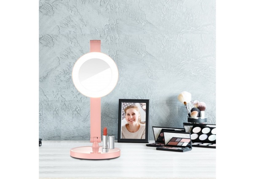 Lampe de table avec miroir de maquillage 8W CCT et régulable - L1025-SA - Barcelona LED