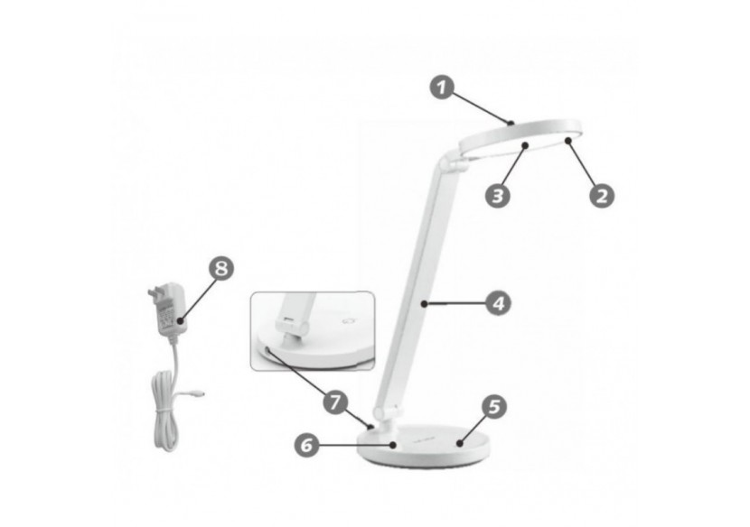 Lampe de table avec miroir de maquillage 8W CCT et régulable - L1025-SA - Barcelona LED