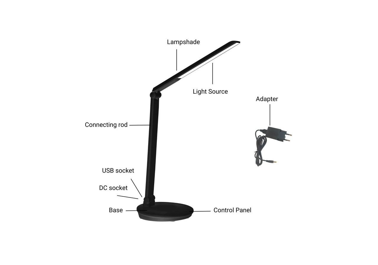 Lampe de bureau LED avec USB-Dimmable-CCT-4W - L1015-N - Barcelona LED
