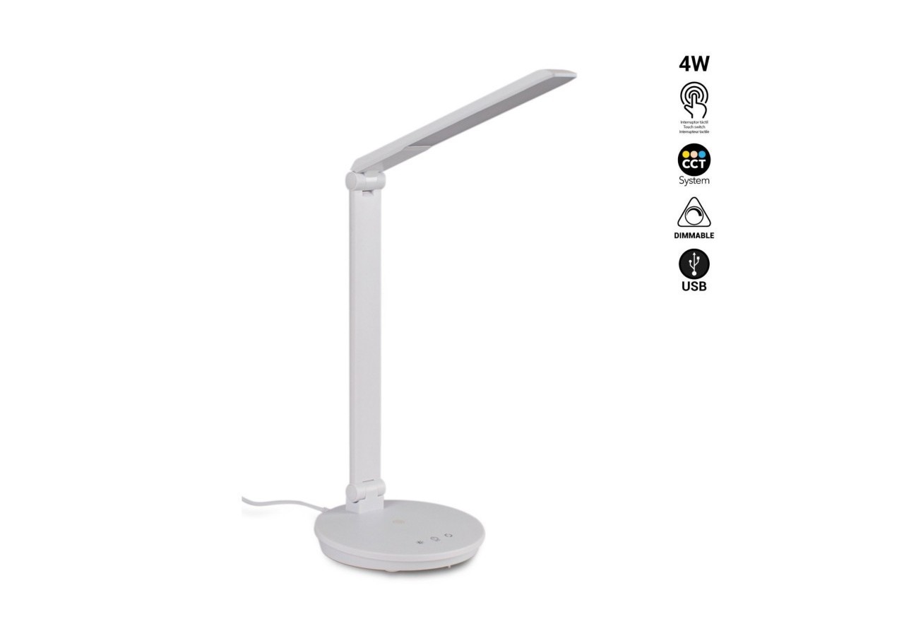 Lampe de bureau LED avec USB-Dimmable-CCT-4W - L1015-B - Barcelona LED