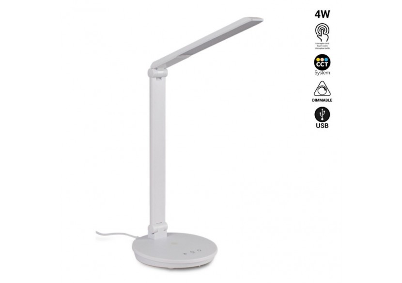 Lampe de bureau LED avec USB-Dimmable-CCT-4W - L1015-B - Barcelona LED