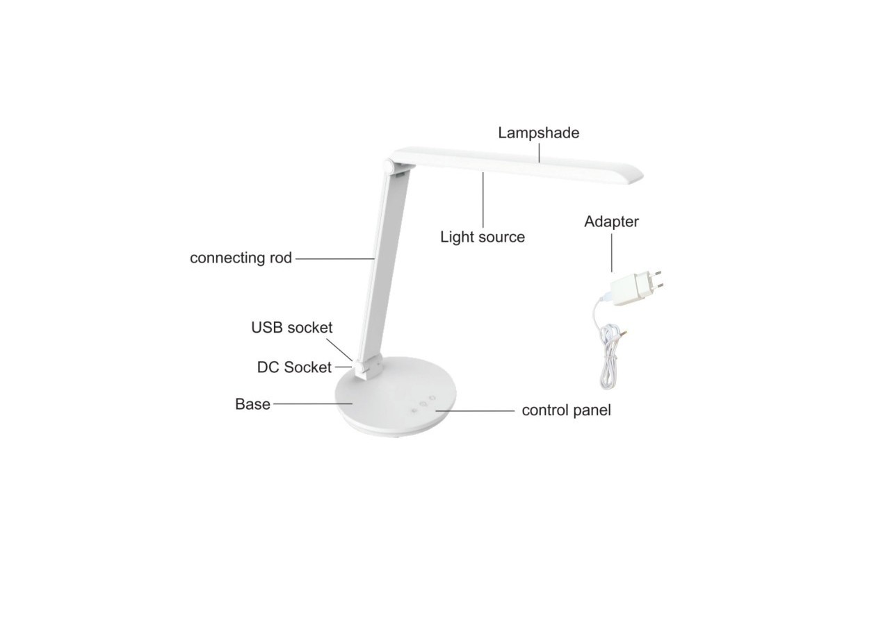 Lampe de bureau LED avec USB-Dimmable-CCT-4W - L1015-B - Barcelona LED