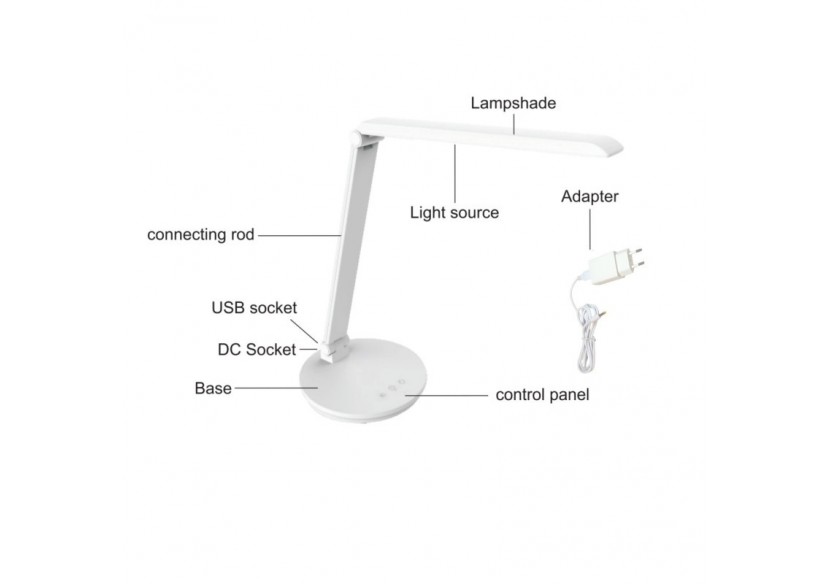 Lampe de bureau LED avec USB-Dimmable-CCT-4W - L1015-B - Barcelona LED