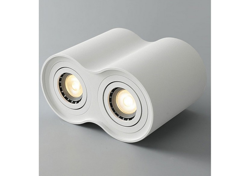 Applique plafond double en aluminium "TUB"-Orientable-2xGU10 - B997-B - Barcelona LED