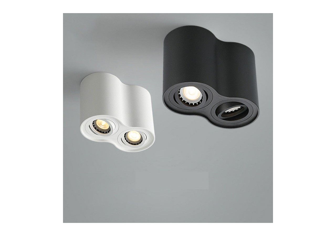 Applique plafond double en aluminium "TUB"-Orientable-2xGU10 - B997-B - Barcelona LED