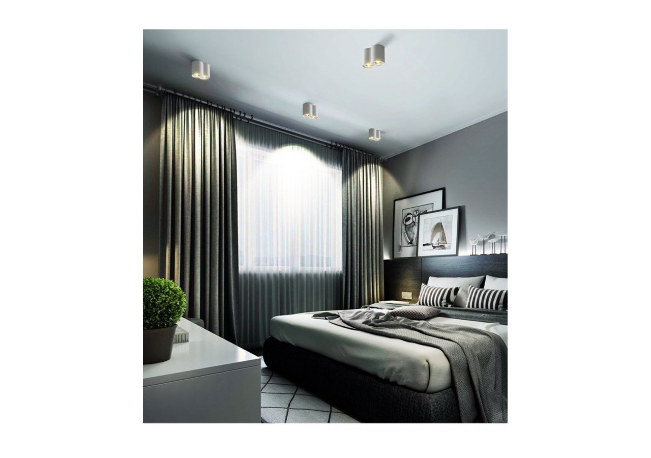 Applique plafond double en aluminium "TUB"-Orientable-2xGU10 - B997-B - Barcelona LED