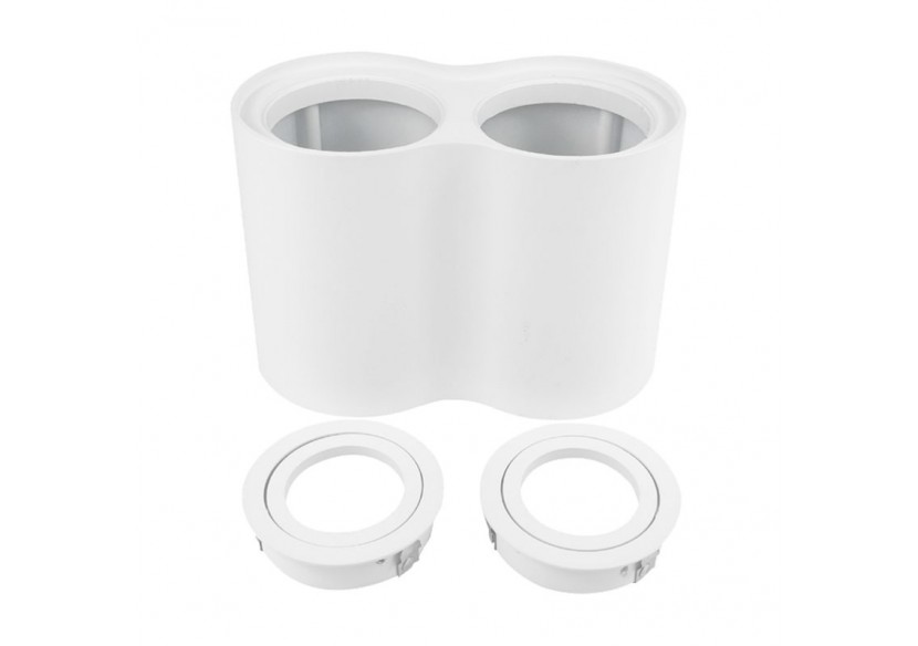 Applique plafond double en aluminium "TUB"-Orientable-2xGU10 - B997-B - Barcelona LED